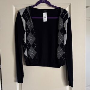 PacSun Black and Gray Argyle Cardigan